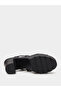 Black Sequin Platform Mules with Block Heel - 6
