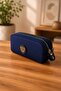 Unisex Navy Blue Pen Holder, Double Compartment Pen Case, Teddy Bear Logo, 20X10X5Cm - 2