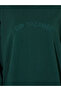 Dark Green Slogan Embroidery Oversized Hoodie - 4