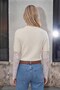 Short Sleeve Sweater with Lace Detail on the Sleeves Ecru - 4