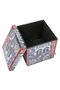 Route 38X38X37.5 Folding Storage Ottoman - Red/white, polyurethane, Ottomans, Home Furniture Piece - 3