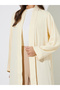 Yellow Solid Open Front Maxi Abaya - 4