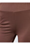 Brown Solid Wide Leg Pants - 3