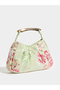 Floral Sequin Mini Handbag with Bar Handle