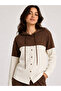 Women's Shirted Long Sleeve Premium Modal Bottom-Top Tracksuit Set - Brown - 6