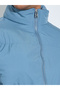 Men Blue Plain Oversized Puffer Jacket - 4