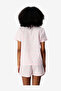Women's White Short Sleeve Cotton Pyjama Set with Shorts - 5