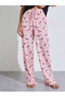 Multi-Color Solid Ruffle Sleeves T-Shirt and All Over Dog Print Pants Pyjama Set - 4