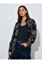 Navy Blue Eyelet Embroidered Longline Oversized Shirt - 4