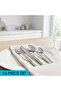 Dima 16 Piece Stainless Steel Cutlery Set, Silver, Diamond Textured Handle Dinner Fork - 6