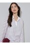 Multi-Color Striped Polo Neck Oversize T-shirt