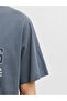 Charcoal Logo Graphic Round Neck T-Shirt - 5