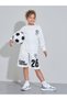 Teen Boys Off White Graphic Print Long Sleeves Sweatshirt and Shorts Set - 6