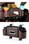 Car Seat Back Organizer with Hooks, Multi-Functional Vehicle Tissue Box Cup Holder Phone Mount, Backseat Storage Pouch Car Interior Accessory (Brown)