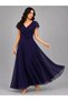 Purple Georgette Ruffled Maxi Dress - 2