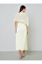 Beige Cape Sleeve Midi Dress - 5