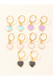 Girls Set of 5- Heart Hoop Earrings - 4