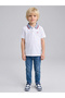 Boys White Striped Collar Regular Fit polo T-Shirt By Juniorloom - 4