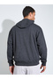 Charcoal Minimal Chest Print Relaxed Fit Hoodie - 5