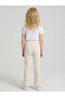 Girls Cream Heart Embroidered Pintuck Details Pants By Juniorloom - 3