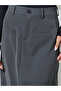 Grey Solid Pocket Details Straight Midi Skirt - 4