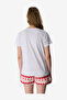 Women's White Short Sleeve Cotton Pyjama Set with Shorts - 5