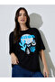 Black Graphic Print Oversized T-Shirt - 3