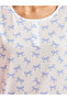Multi-Color All Over Bow Print T-Shirt and Pants Pyjama Set - 3