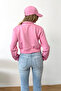 Women's Stand Collar Half Zipper Long Sleeve Sweatshirt Pink - 2534 - 4