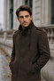 Men's Brown Slim Fit Long Cashmere Coat - 3