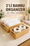 2-Piece Bamboo Organizer Kitchen Bathroom Storage Box Cabinet Organizer - 2