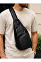 Men's Cross Shoulder Bag Leather Look Multi-Compartment Adjustable Strap Daily Body Bag – Black Tan Burgundy
