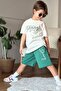 Boys' Designed Text Printed Shorts Set - 2