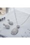Elegant Silver-Tone Necklace & Matching Earrings Set for Women – Sparkling White Stone Pendant Jewellery Set with Stylish Design & Jewellery Box