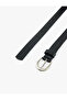 Faux Leather Belt with Metal Buckle - 3