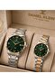 Steel Strap Calendar Dial 3 Atm 2 Year Warranty Lover's Combination Couple's Watch Dk.Cf.Erk