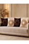 Runner Gift Set of 4 Cream Burgundy Digital Printed Decorative Throw Pillow Covers with Floral Leaf Pattern - 3