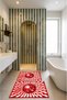 Red Disco Ball Patterned 2-Piece Bathroom Mat Set 40X60 + 60X100 Non-Slip Dot Base Washable