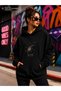 Women's Polar Star Graphic Printed Hooded Kangaroo Pocket Cotton Casual Sweatshirt