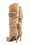 Women's Thin Heel Pointed Toe High Bellows Boots - 4
