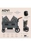 ADVI Wagon Cargo Push & Pull Foldable Double Stroller For 2 Kids,Waterproof UPF 50+ Removable Canopy,2in1 Cup Holder,6m-4yrs,44kg, 3yrs - 2