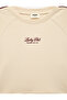 Long Sleeve Viscose Blend Ribbed Crew Neck Printed Sweatshirt - 3