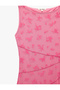 Boat Neck Sleeveless Slim Fit Tulle Dress - 4