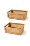 2-Piece Bamboo Organizer Bathroom Kitchen Organizer Pinterest Model Bread Basket Storage Box - 3