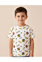 Boys White Rubiks Cube Printed T-Shirt