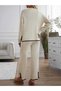 Minimalist Women's Knitwear Set Polo Neck Sweater and Pants - 6