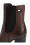 Women's Brand Flag Logo Chelsea Model Laceless Heeled Stylish Looking Brown Boots & Booties - 5