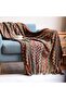 Boho Knitted Blankets, Knitted Throw Blankets with Tassels, Super Soft Cozy Lightweight Decorative Blankets for Couch