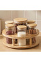 Zaya 7-Piece Borosilicate Glass Jar Set with Bamboo Rotating Stand - 2