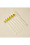 Floral Accent 7-Piece Glass Straw and Cleaning Brush Set